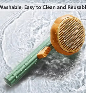 Snifii Pumpkin Pet Grooming Brush – Self-Cleaning Deshedding Brush for Cats & Dogs