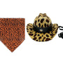 Snifii Dog Cowboy Costume – Mini Leopard Cowboy Hat & Pet Bandana for Cats and Small Dogs (Size S)