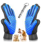 Snifii Pet Grooming Glove – Gentle Deshedding Brush Mitt with Training Whistle