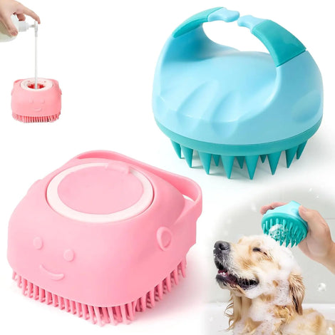 Snifii 2-Pack Dog Bath & Massage Brush – Soft Silicone Grooming Scrubber for Cats & Dogs (Short & Long Hair)