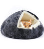 Snifii Round Hooded Plush Pet Bed – Self-Warming Anti-Anxiety Donut Bed for Puppies & Kittens