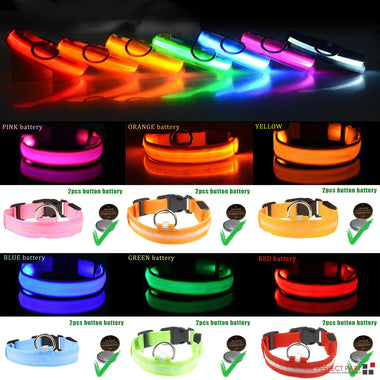 Snifii LED Light-Up Dog Collar – Waterproof, Adjustable & Reflective for Pets