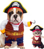 Snifii Dog Costume Pirates of The Caribbean Style Funny Pet Dog Cat Halloween Costumes with Hat Dog Clothes for Small Medium Dogs Cats Puppy Corsair Dress Up Outfit Party Clothing Cool Apparel (X-Small)