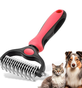 Snifii Double-Sided Pet Grooming Brush – Professional Deshedding & Dematting Tool for Dogs & Cats (Pink)