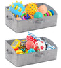 Snifii VCEPJH Dog Toy Basket Storage Box – 2 Pack Foldable Shallow Puppy Toy Bins with Handles (Gray)