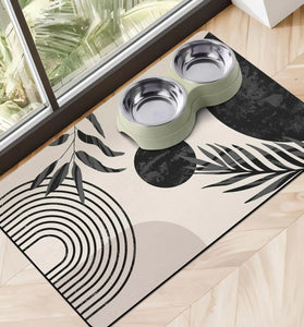 Snifii Dog Food Mat – Super Absorbent, Non-Slip Eco-Friendly Boho Pet Feeding Mat for Dogs & Cats