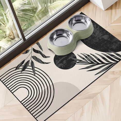 Snifii Dog Food Mat – Super Absorbent, Non-Slip Eco-Friendly Boho Pet Feeding Mat for Dogs & Cats