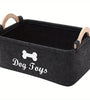 Cozy Felt Pet Toy Storage Basket – Stylish Organizer for Your Pet's Toys