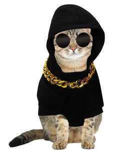 Snifii 3PCS Dog Hoodie & Cat Costume with Gold Dog Sunglasses