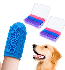 Snifii PuppyKiss Silicone Dog Toothbrush Kit - 12 Pcs Finger Brush for Teeth Cleaning