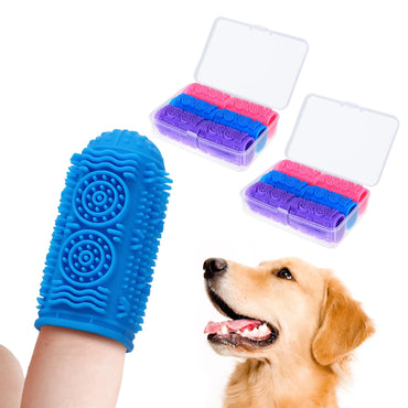 Snifii PuppyKiss Silicone Dog Toothbrush Kit - 12 Pcs Finger Brush for Teeth Cleaning