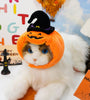 Halloween Pumpkin Hat for Cats - Adjustable Pet Costume with Witch Hat for Halloween Parties 3 pieces