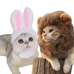 Snifii 2-Pack Pet Costume Set – Lion Mane Wig & Bunny Hat with Ears for Cats and Small Dogs