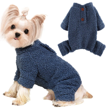 Snifii Dog Sweaters for Small Dogs Winter Small Dog Sweater Jumpsuits Fleece Warm Dog Clothes Dog Pajamas Pet Clothing Puppy Sweater Onesies for Christmas Halloween Thanksgiving (XX-Small Blue)