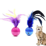 Snifii Cat Feather Balls – Interactive Cat Toy with Loud Bell Inside (2PCS: Red & Blue)