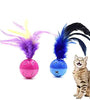Snifii Cat Feather Balls – Interactive Cat Toy with Loud Bell Inside (2PCS: Red & Blue)