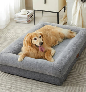 BFPETHOME Orthopedic Dog Beds for Extra Large Dogs Washable Large Dog Bed with Bolster Orthopedic Large Dog Beds with Removable Covers & Waterproof Dog Bed for PetWaterproof Lining